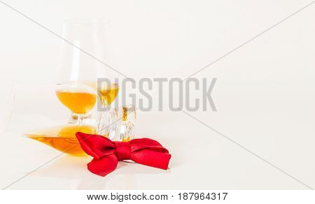 Set Of Single Malt Tasting Glasses, Single Malt Whisky In A Glasses, White Background