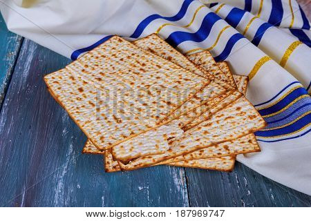 Jewish Bread Matza On Wood