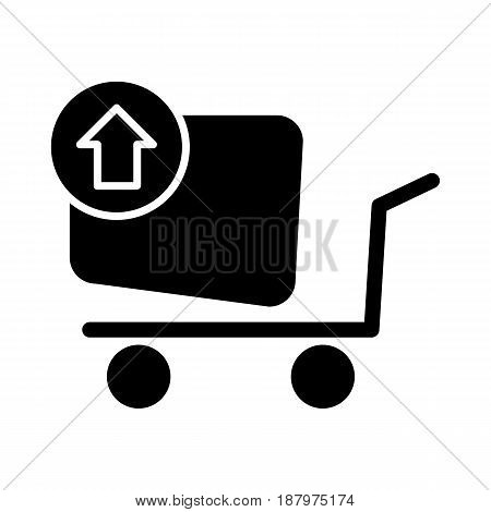 Remove from the shopping cart vector icon. Black and white shopping illustration. Solid linear icon. eps 10