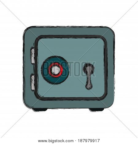 metal strong box to save money, vector illustration