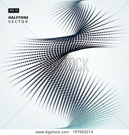 Abstract spiral halftone dots form. Vector illustration background. for print, magazine, brochure, leaftlet, ad