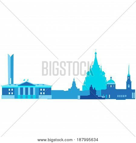 A silhouette of the Urban Landscape of Izhevsk.