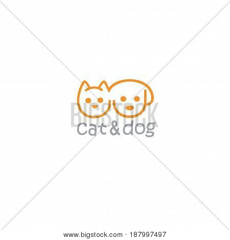 Cat and Dog Pet Logo Template Illustration