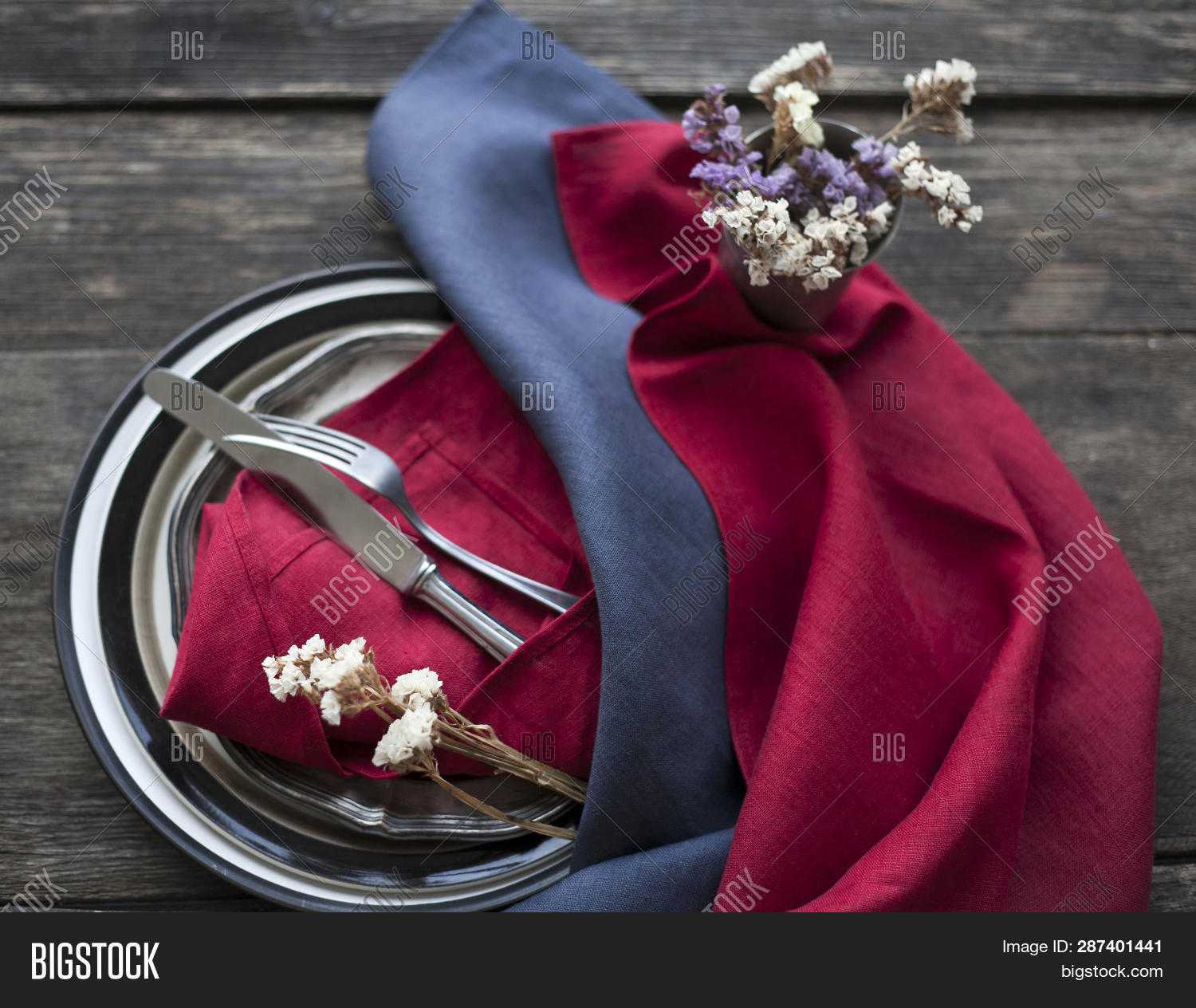 Red Linen Napkins On Image & Photo (Free Trial) Bigstock
