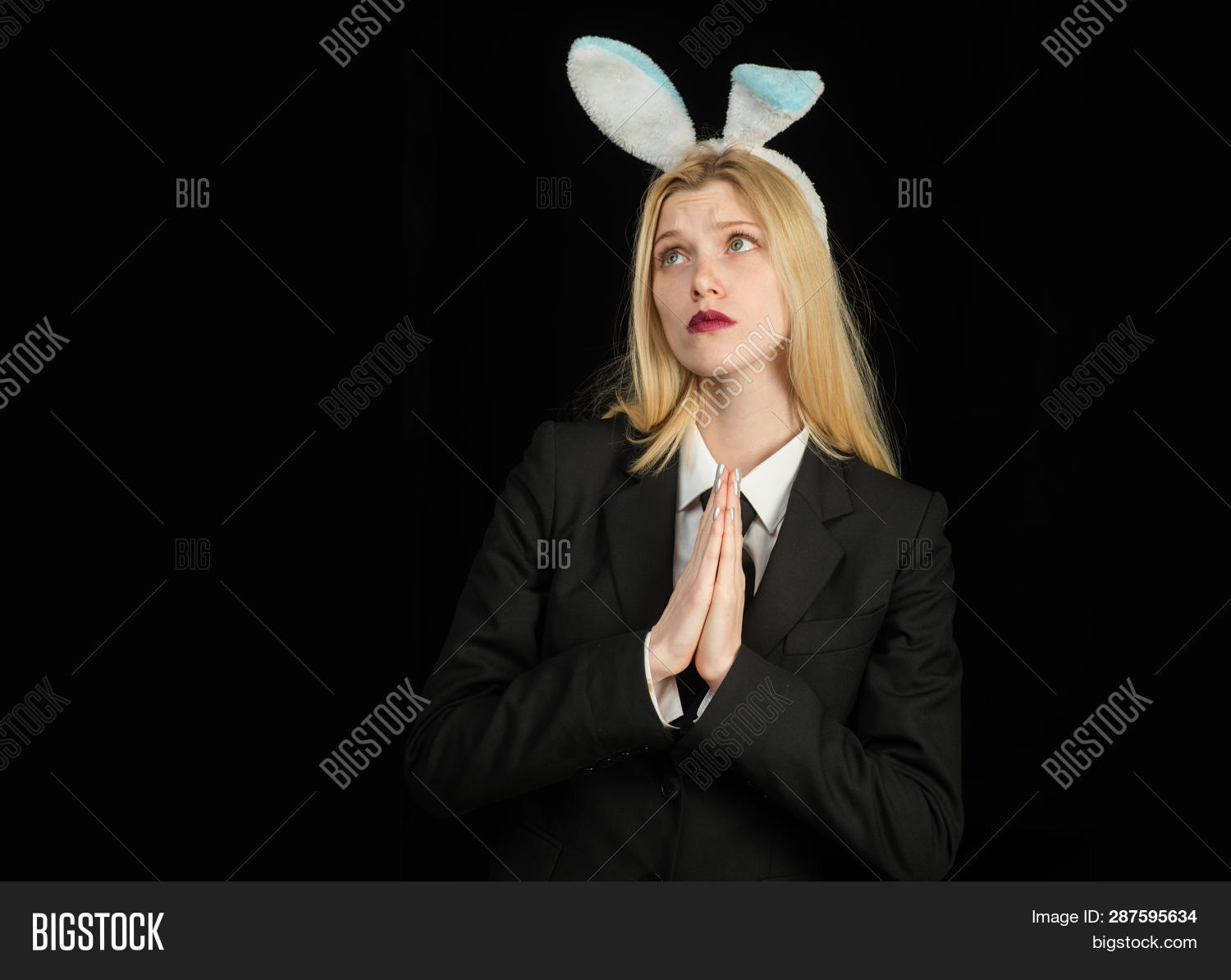 Blonde Woman Rabbit Image & Photo (Free Trial) | Bigstock