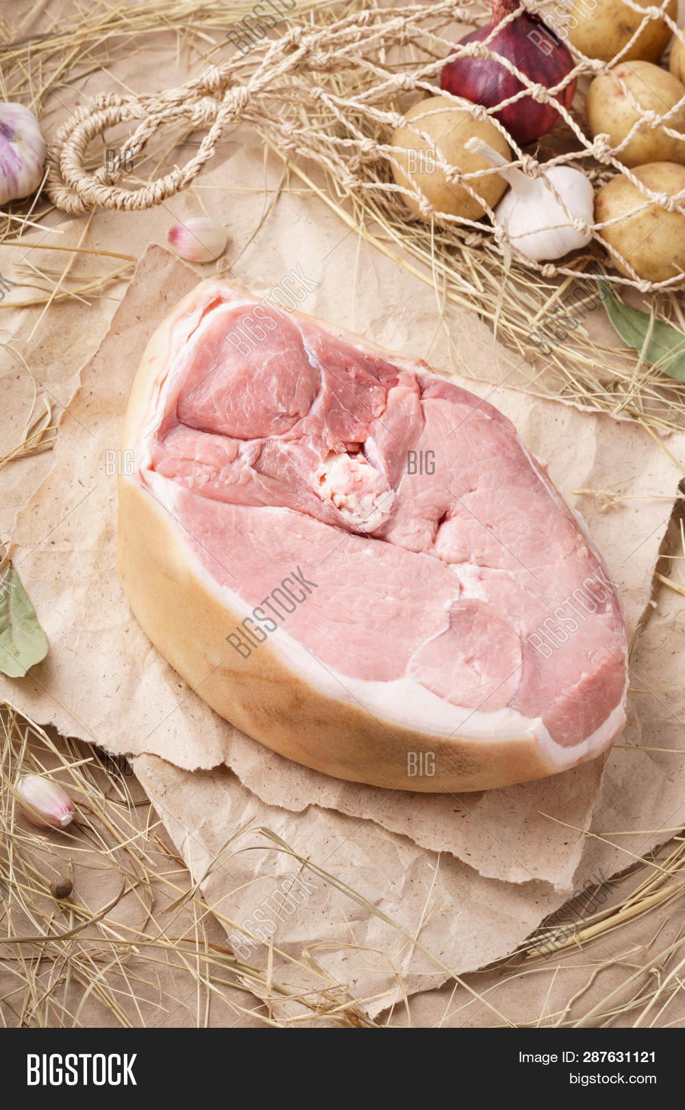 Raw Pork Meat Ham Image & Photo (Free Trial) Bigstock