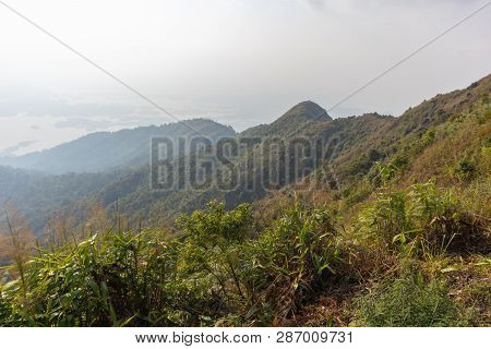 Beautiful Scene Mountain And Tree At Thong Pha Phum National Park, Kanjanaburi, Thailand
