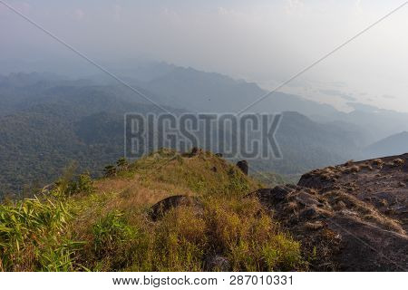 Beautiful Scene Mountain And Tree At Thong Pha Phum National Park, Kanjanaburi, Thailand
