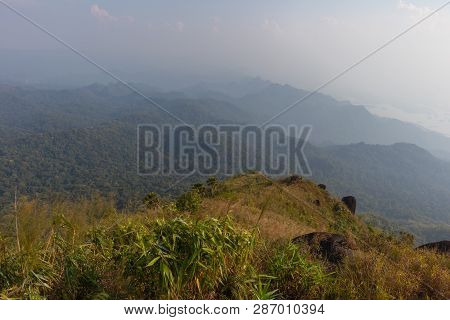 Beautiful Scene Mountain And Tree At Thong Pha Phum National Park, Kanjanaburi, Thailand