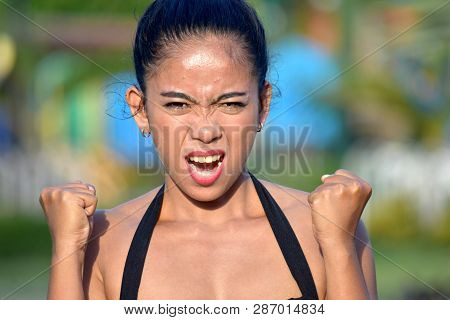 Angry Pretty Filipina Female Woman