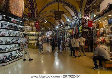 Istanbul, Turkey - July 22, 2017: Eminonu And Grand Bazaar Is Popular And Historical  Destination Fo