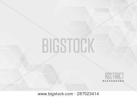 Abstract Hexagonal White Background Design Vector Illustration