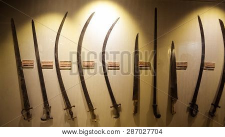 Red Fort Museum Of Arms And Weapons, New Delhi, Jul 21, 2018: Arms And Weapons Showcased Here In Gal