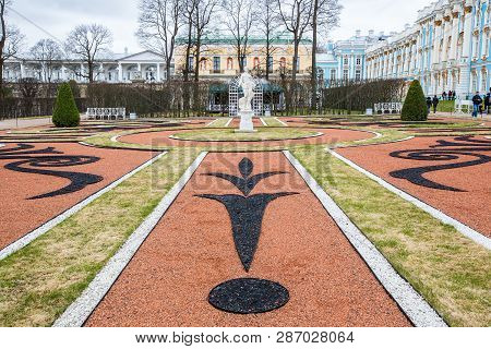 Saint Petersburg, Russia - April 26: Catherine Palace, Exterior Park On April 26, 2015 In The Town O