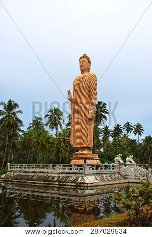 Peraliya, Sri Lanka - December 23, 2014: The Buddha Statue In Peraliya