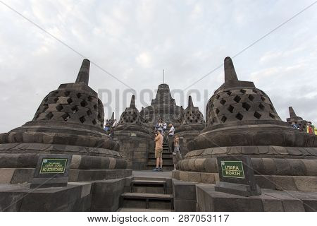 Tourists Visiting Borobudur