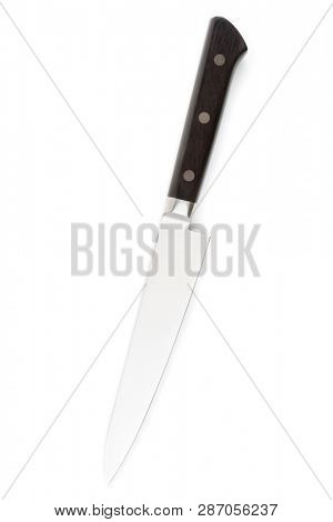 Unused kitchen knife isolated on white background