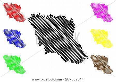 Mukdahan Province (kingdom Of Thailand, Siam, Provinces Of Thailand) Map Vector Illustration, Scribb