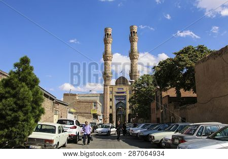 Tabriz, Iran-september 27,2018: Friday Mosque Behind Of The Tabriz Grand Bazaar In The Old Part Of T