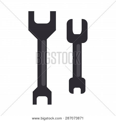 Two Spanners Illustration. Fixing, Tools, Repair. Engineering Concept. Vector Illustration Can Be Us