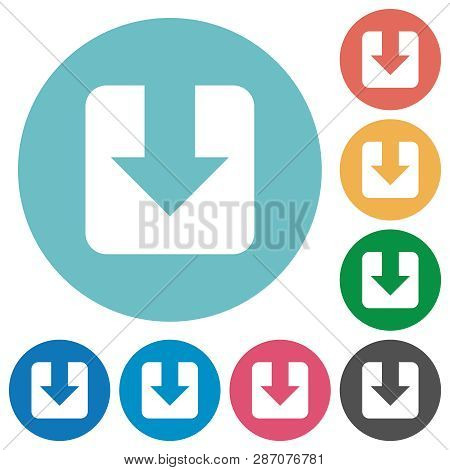 Download Flat White Icons On Round Color Backgrounds