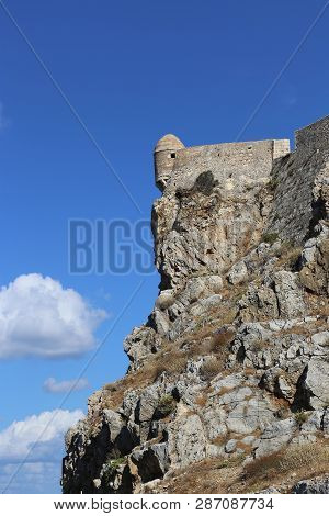 Venetian Fortress Fortezza In Rethymno On The Coast Of The Cretan Sea, Crete Island, Greece
