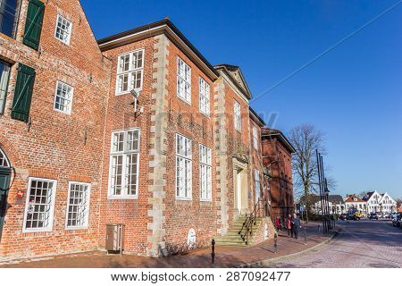 Jever, Germany - February 24, 2019: Amtsgericht Government Building In Historic City Jever, Germany