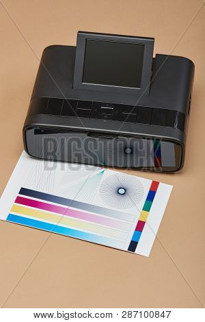 Color Test Of Printer. Home Dyi Printer With Dry Technology