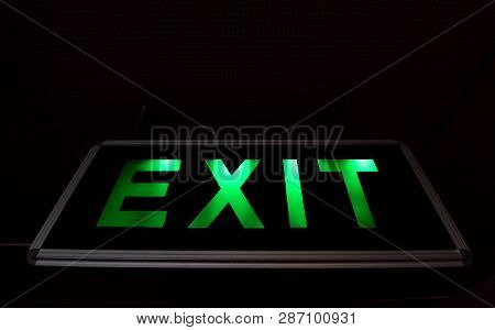 Bucharest, Romania - September 23, 2018: The Exit Sign Is Seen In The University Passage (pasajul Un
