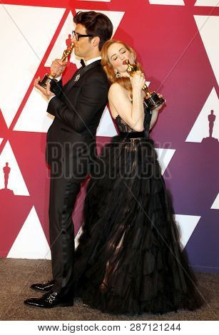 Guy Nattiv and Jaime Ray Newman at the 91st Annual Academy Awards - Press Room held at the Loews Hotel in Hollywood, USA on February 24, 2019.