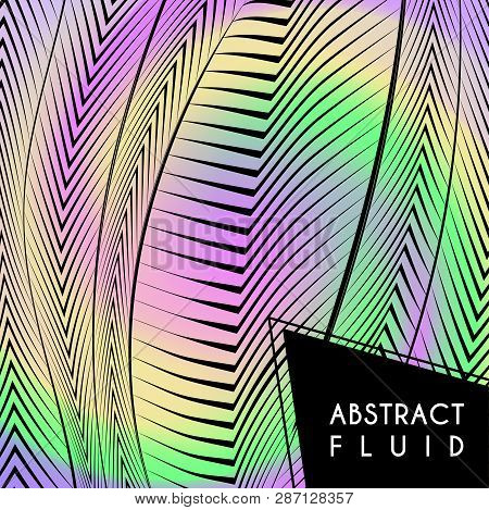 Abstract Wavy Background, Optical Art, Opart Striped. Vector Waves, Geometry Line Stripes