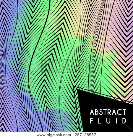 Abstract Wavy Background, Optical Art, Opart Striped. Vector Waves, Geometry Line Stripes