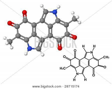 Melanin Molecule With Chemical Formula