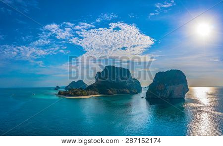 Aerial Photography Koh Poda Is One The Most Popular Islands In Krabi Archipelago.