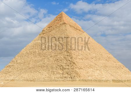 Great Pyramid Of Khafre In Giza Plateau. Cairo, Egypt