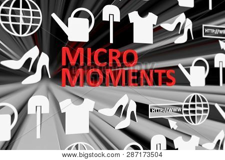 Micro Moments Concept Blurred Background 3d Render Illustration