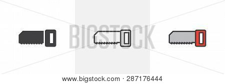 Hand Saw Icon. Line, Glyph And Filled Outline Colorful Version, Wood Saw Outline And Filled Vector S