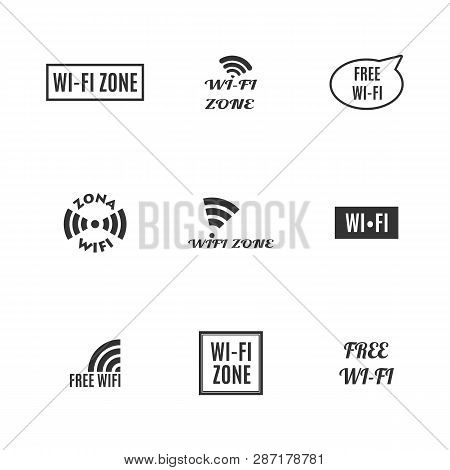 Set Of Various Wireless Icons Isolated On A White Background. Flat Style, Vector Illustration.