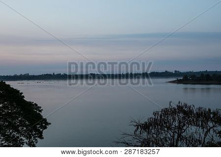 Stung Treng City At The Mekong River In Laos.