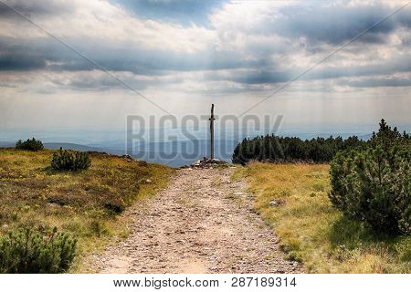 The View From Mountain Krakonos And Kozi Hrbety To The Valley.