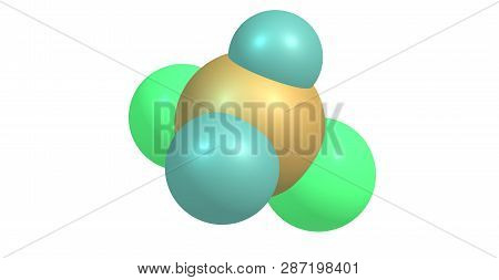 Dichloromethane Molecular Structure Isolated On White