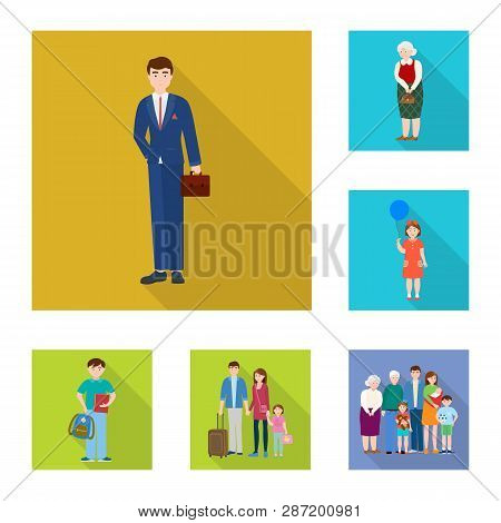 Vector Design Of Generation  And Happy  Icon. Set Of Generation  And Avatar  Stock Symbol For Web.
