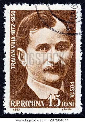 Romania - Circa 1962: A Stamp Printed In Romania Shows Traian Vuia, Aviaton Pioneer, Circa 1962.