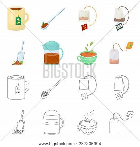 Vector Illustration Of Healthy And Floral  Symbol. Set Of Healthy And Gradient Vector Icon For Stock