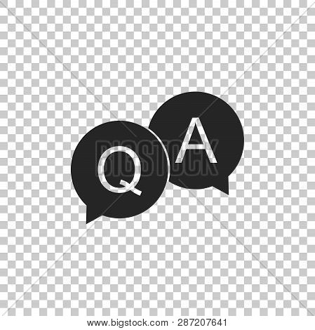 Question And Answer Mark In Speech Bubble Icon Isolated On Transparent Background. Q And A Symbol. F