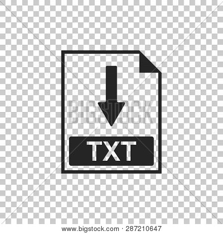 Txt File Document Icon. Download Txt Button Icon Isolated On Transparent Background. Flat Design. Ve