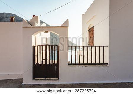 Sifnos, Greece - September 10, 2018: Entrance To The Typical Summer Villa On Sifnos Island, Greece