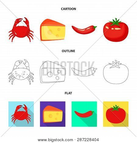 Vector Design Of Taste And Product Icon. Set Of Taste And Cooking Stock Vector Illustration.