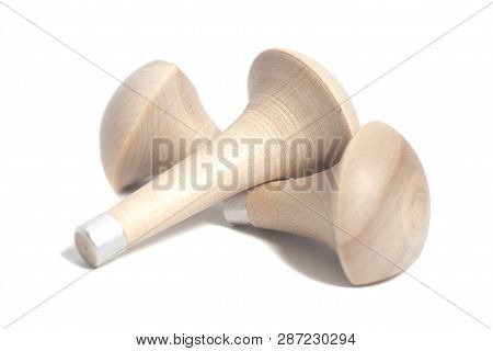 Wooden Handle Of Graver Isolated On White Background