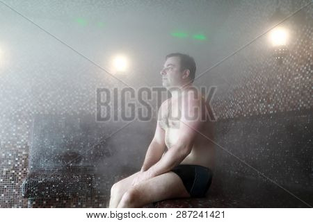 Portrait Of A Man Relaxed In Hammam